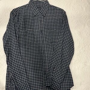 J. Crew Men’s Navy and Gray Check Button-Down Shirt